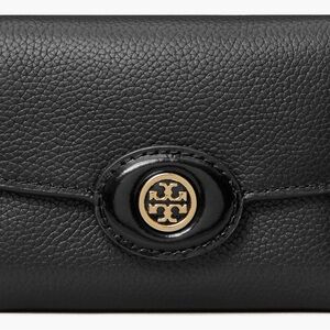 Tory Burch Black Textured Leather Clutch. Like new.